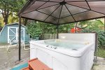 Covered hot tub for a dip at the end of the day